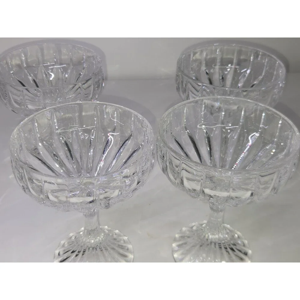 Set Of 4 Mikasa Park Lane Crystal Champagne Tall Sherbet Glasses 5 1/8